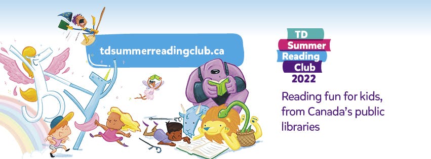 TD Summer Reading Club web banner. Reading fun for kids, from Canada's public libraries. www.tdsummerreadingclub.ca