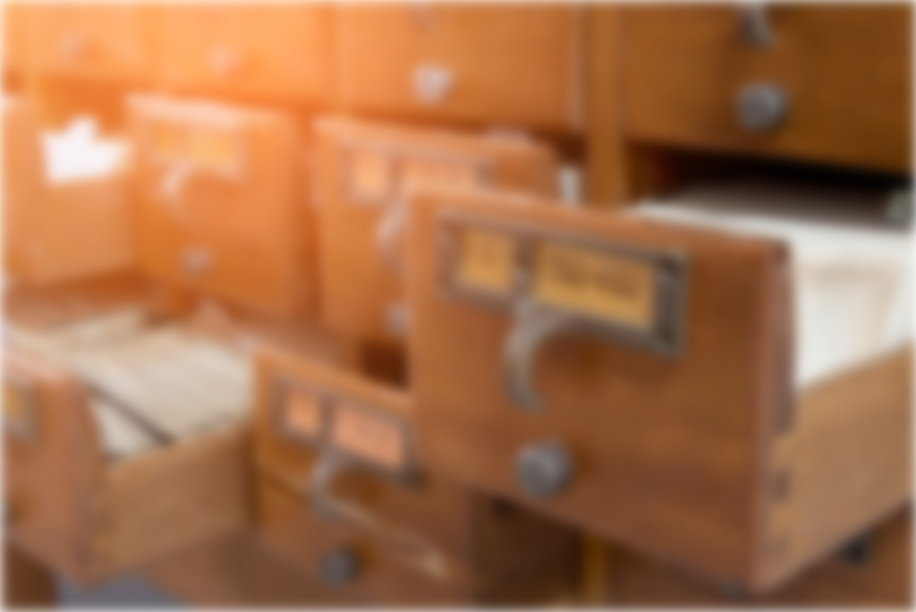 Blurred library card catalogue
